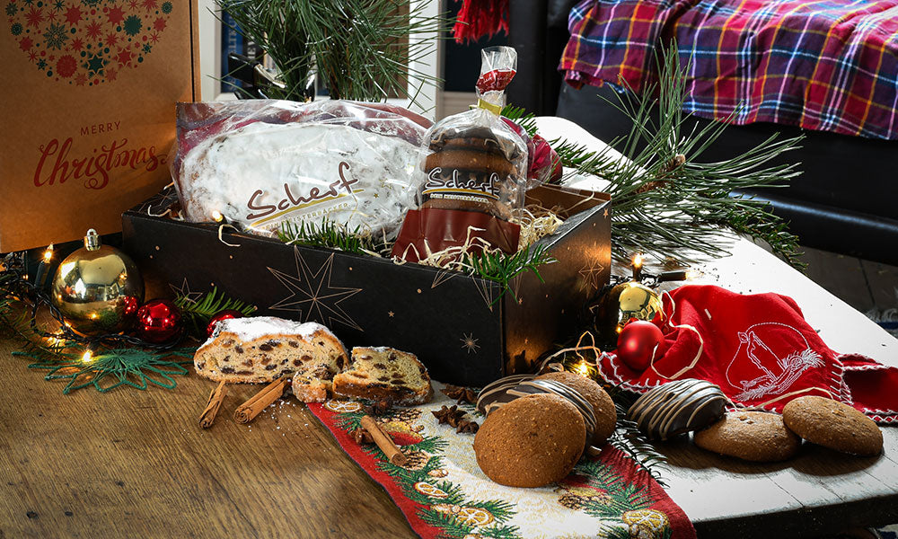 Geschenkbox: Thüringer Stollen (600 gr) mit 6 Lebkuchen